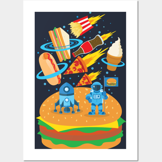 Space Burger Wall Art by Plushism